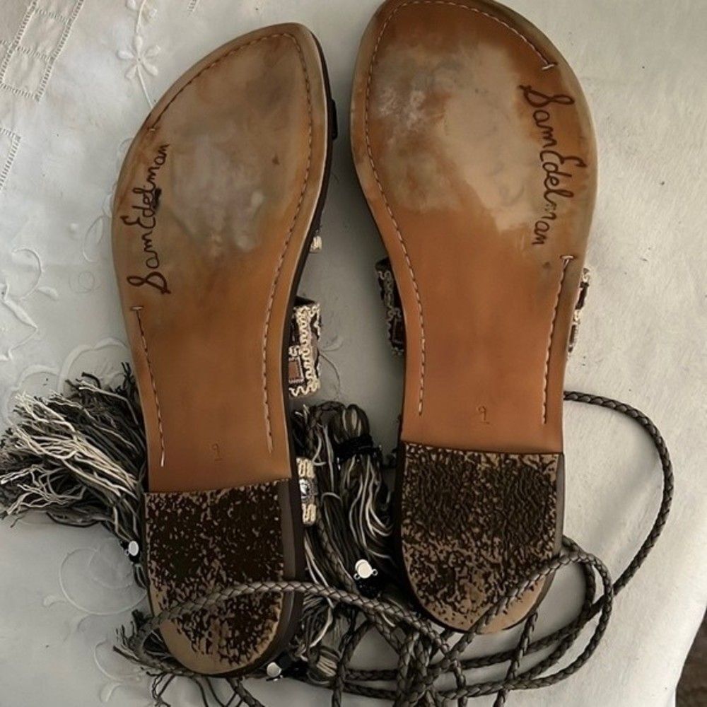 Sam Edelman Gretchen Embellished Gladiator Sandals Size 9 - Picture 4 of 5